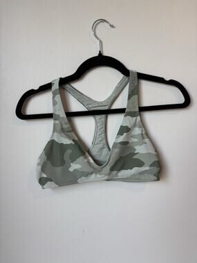 Aerie Green Camo Bikini Top Women Size Medium